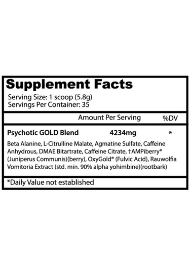 INSANE LABZ PSYCHOTIC GOLD 35 SERV